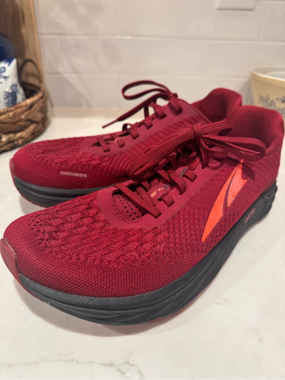 Altra Men's Red Athletic Running Shoes with Orange Accent